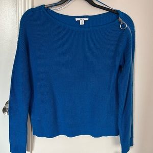 Bar lll Women’s Zipper Sleeve Pullover Sweater | Adult XS | Beacon Blue